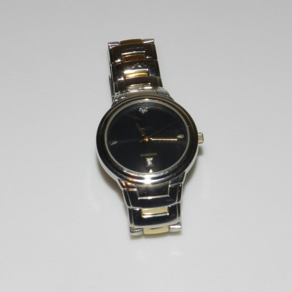 Vintage Allude Men's Black Dial Real Diamond Quartz Watch Date New Battery - Picture 9 of 12